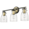 Shelby 3 Light Bathroom Vanity Light, Oil Rubbed Bronze and Antique Brass