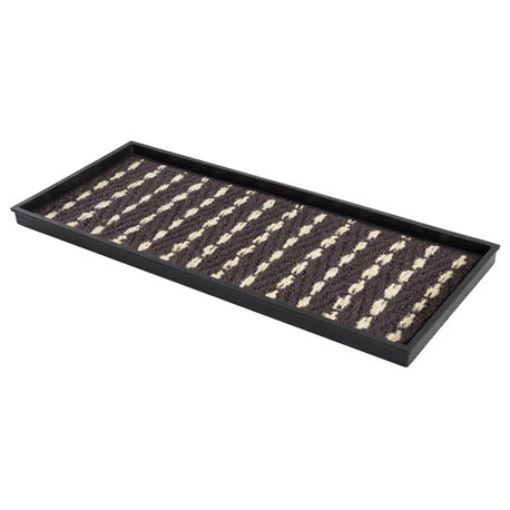 34.5"x14"x1.5" Natural/Recycled Rubber Boot Tray Gray/Ivory Coir Insert