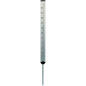 Extra Tall Garden Thermometer 46" Silver Anodized Aluminum