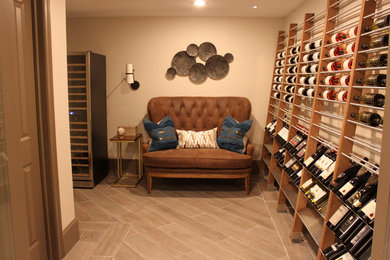 This is an example of a transitional wine cellar in New York.