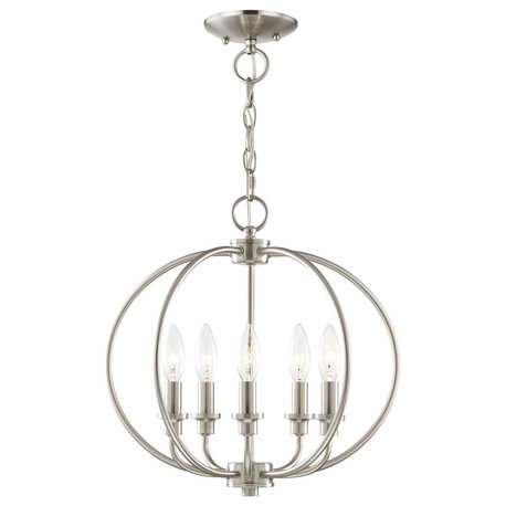 Milania 5 Light Brushed Nickel Mini Chandelier (4665-91)