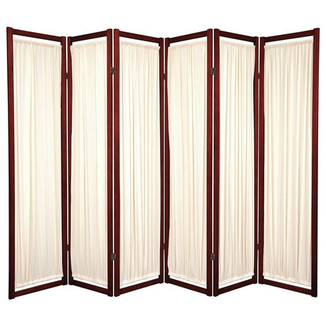 6' Tall Helsinki Shoji Screen, 6 Panel, Rosewood