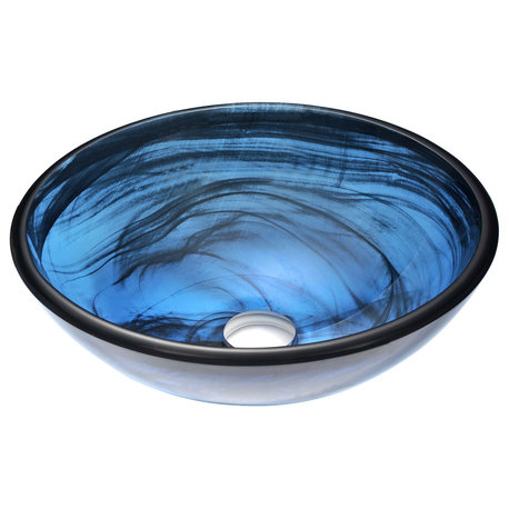 ANZZI Soave Series Deco-glass Vessel Sink In Sapphire Wisp - LS-AZ048