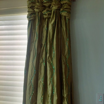 Basketweave draperies in Wrightsville Beach, NC