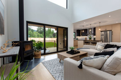 Example of a minimalist living room design in Other