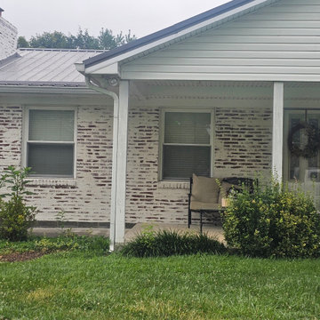 Textured brick home with German Smear