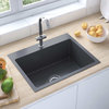 vidaXL Kitchen Sink Undermount Sink with Strainer Stainless Steel Sink Square, Black, 21.7" X 17.3" X 7.9"