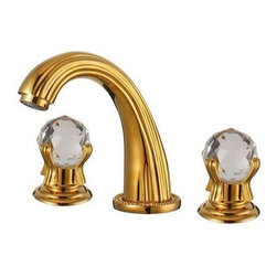 Vicenza Dual Handle Gold Finish Bath Faucet with Hot/Cold Mixer - Bathroom Sink Faucets