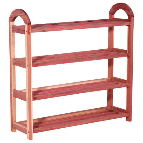 Household Essentials CedarFresh 4-Tier Cedar Shoe Rack