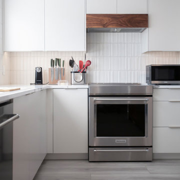 Modern Minimalist Kitchen with Wood Accents
