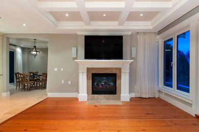 Elegant living room photo in Vancouver