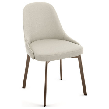 Amisco Harper Dining Chair, Cream Boucle Polyester / Bronze Metal