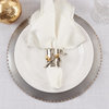 Gold Cocoa Bean Design Hammered Napkin Rings (Set of 4), Silver