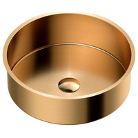 Karran Cinox Stainless Steel Round Undermount Sink, Brushed Copper