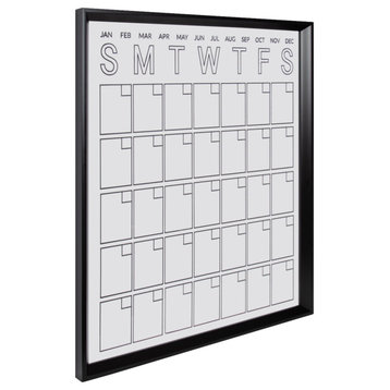 Calter Dry Erase Acrylic Calendar, Black 25.5x31.5