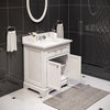 Derby White Bathroom Vanity, Pure White, 30" Wide, One Mirror, One Faucet