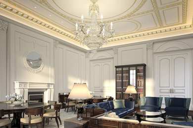 Example of a trendy living room design in London
