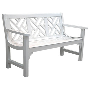 Chippendale Bench in Glossy White