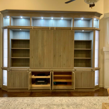 Frisco Texas - Double White Oak Custom Wall unit