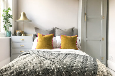 Inspiration for a small eclectic bedroom remodel in London