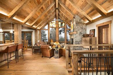 Living room - rustic living room idea in Sacramento