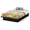 South Shore Step One Contemporary Wooden Full Platform Bed in Pure Black