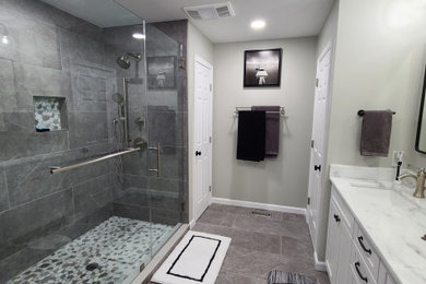 Dove Grey Contemporary Bathroom Remodel