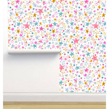 Baby Kids Starts Pink Wallpaper, Sample 12"x8"
