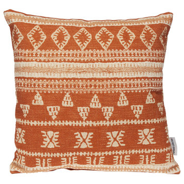 Parkland Collection Transitional Tribal Orange 18" x 18" Pillow