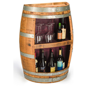 Wine Barrel Rack, 18-Bottle, Books., Handcrafted