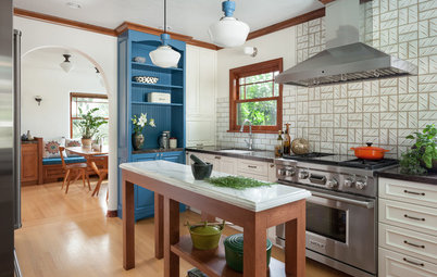 Kitchen of the Week: White, Wood and Blue Perk Up Tudor Style