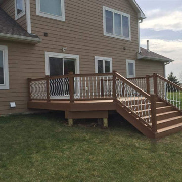 Raised Backyard Deck Off Sliding Doors