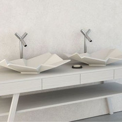 Aquatica Origami Stone Bathroom Vessel Sink - Bathroom Sinks
