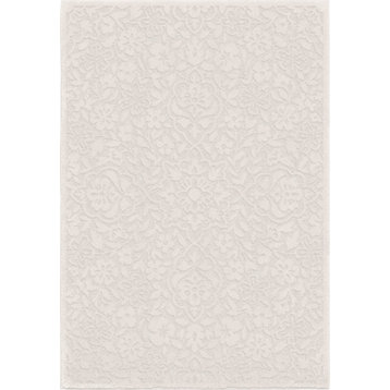 Orian Boucle' Cottage Floral 1'11"x7'6" Natural Rug