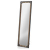 Bowery Hill Metal Framed Standing Mirror in Sand Black Finish