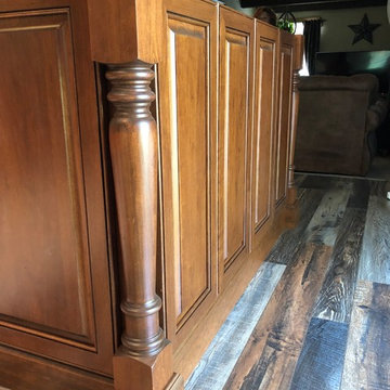 Cherry Wood Full Kitchen Cabinet Renovation