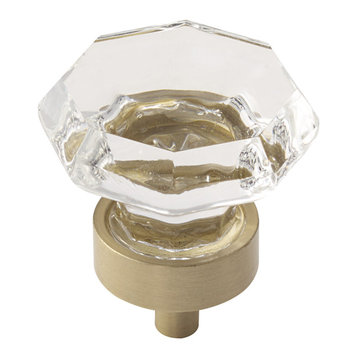 Traditional Classics 1-5/16" Clear/Golden Champagne Cabinet Knob