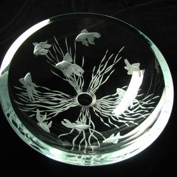 engraved goldfish sink