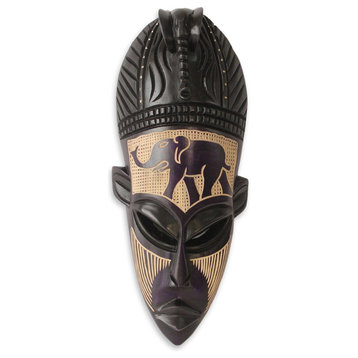 African Elephant Spirit II Ghanaian Wood Mask