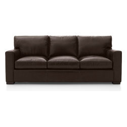 Crate&Barrel - Axis II Leather 3-Seat Queen Sleeper Sofa (Libby) - Sleeper Sofas