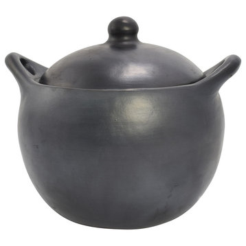Ancient Cookware, Rounded Chamba Clay Soup Pot, 11x12x10.5