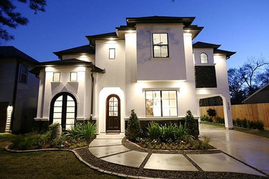 Inspiration for a transitional exterior home remodel in Houston