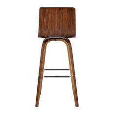 Armen Living - Armen Living Vienna 26" Counter Height Barstool, Walnut Wood/Gray - Bar Stools and Counter Stools