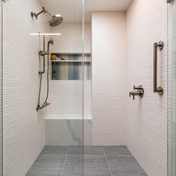 Curbless Shower with Invisible Linear Drain