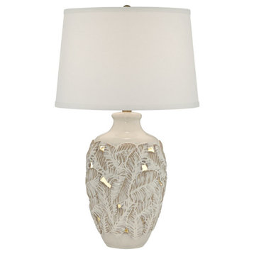 Pacific Coast Palm Bay Table Lamp 16R41, Beige Almond