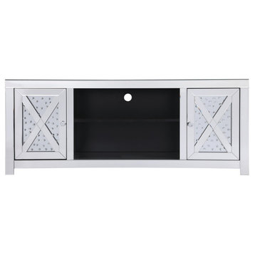 Elegant MF9904 59" Crystal Mirrored Tv Stand