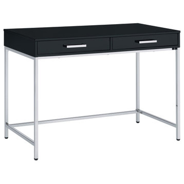 Alios Desk With Black Gloss Finish and Chrome Frame