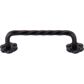 Thin Twist D-Pull With Backplate, Patina Black, 3 15/16"