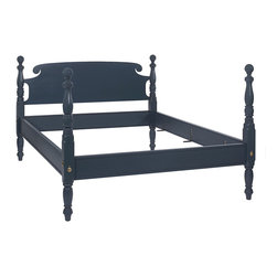 Classic Cannonball Bed in Navy Blue Painted Finish - Beds