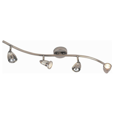 Trans Globe W-466 BN Modern Track Lights - Four Light Wave Track